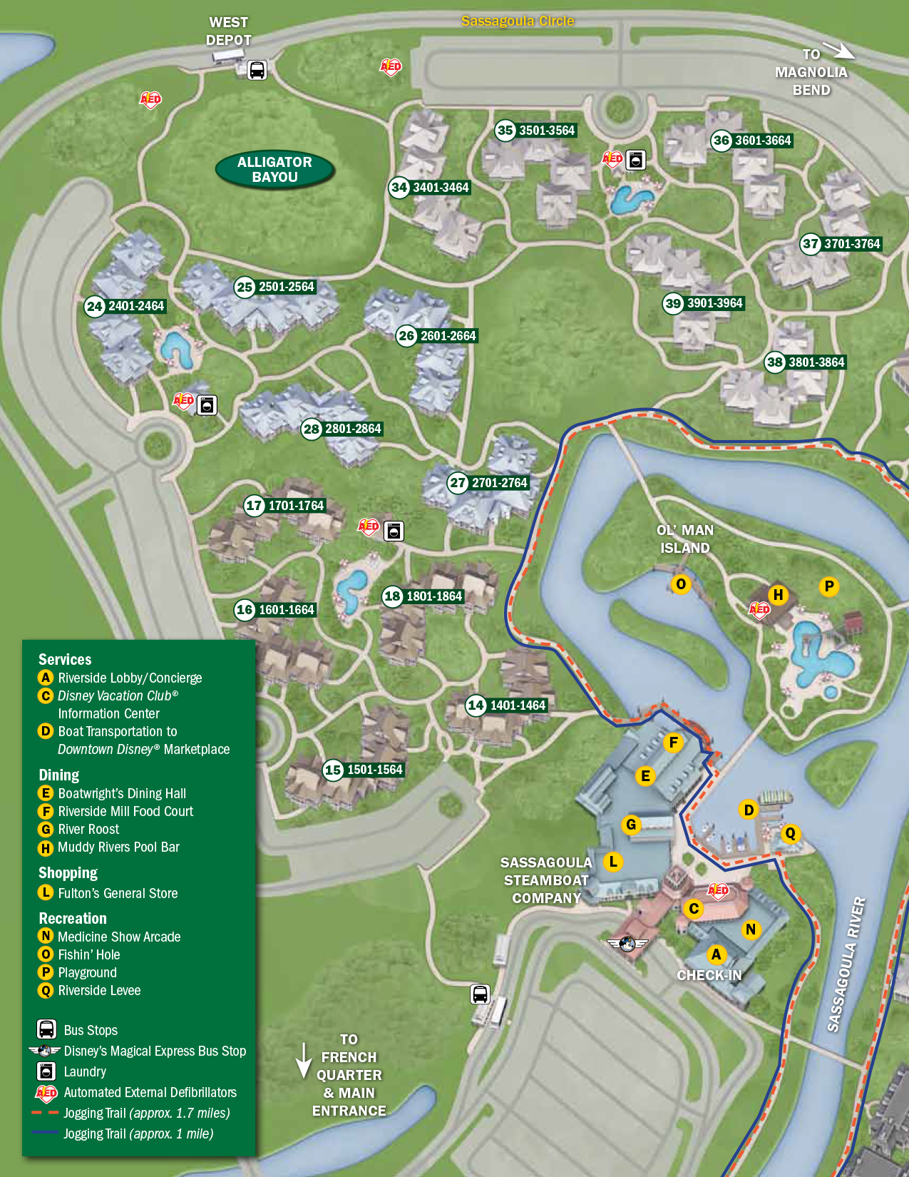 Port Orleans Riverside Resort Map